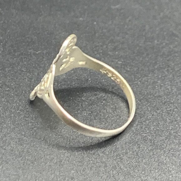 VTG Solid Sterling Silver 925 Pierced Filigree Design Statement Ring Size 7.75 - Picture 2 of 9